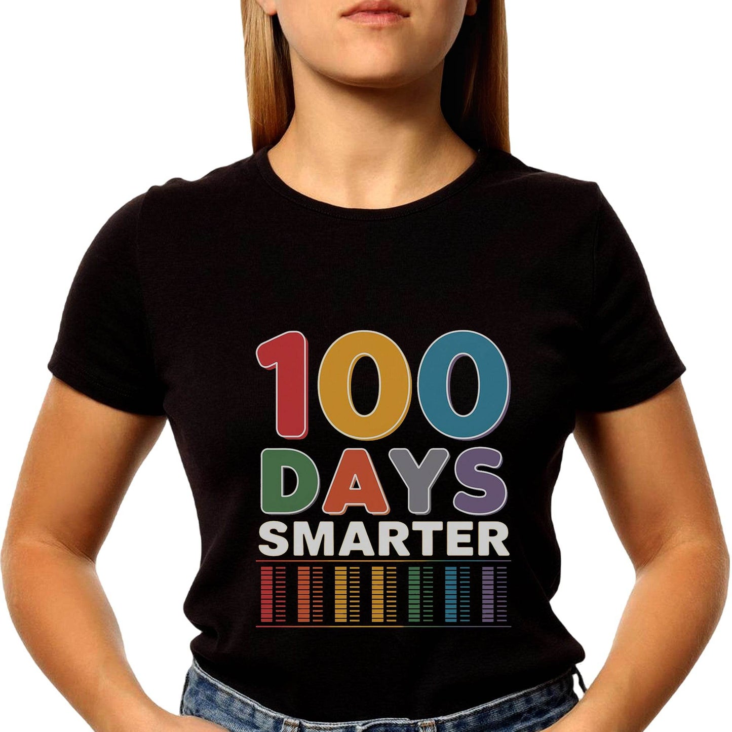 100 DAYS SMARTER - Unisex Round Neck Regular Fit 100% Combed Cotton Half Sleeve T-Shirt - Mojilo Mart