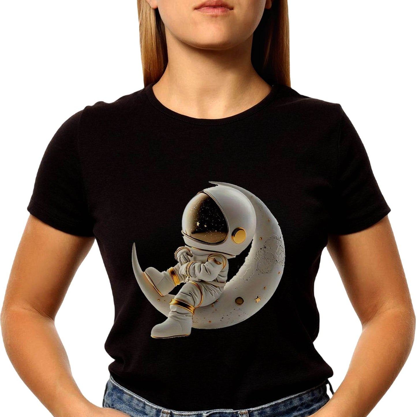 Astronaut Statue - Unisex Round Neck Regular Fit 100% Combed Cotton Half Sleeve T-Shirt - Mojilo Mart