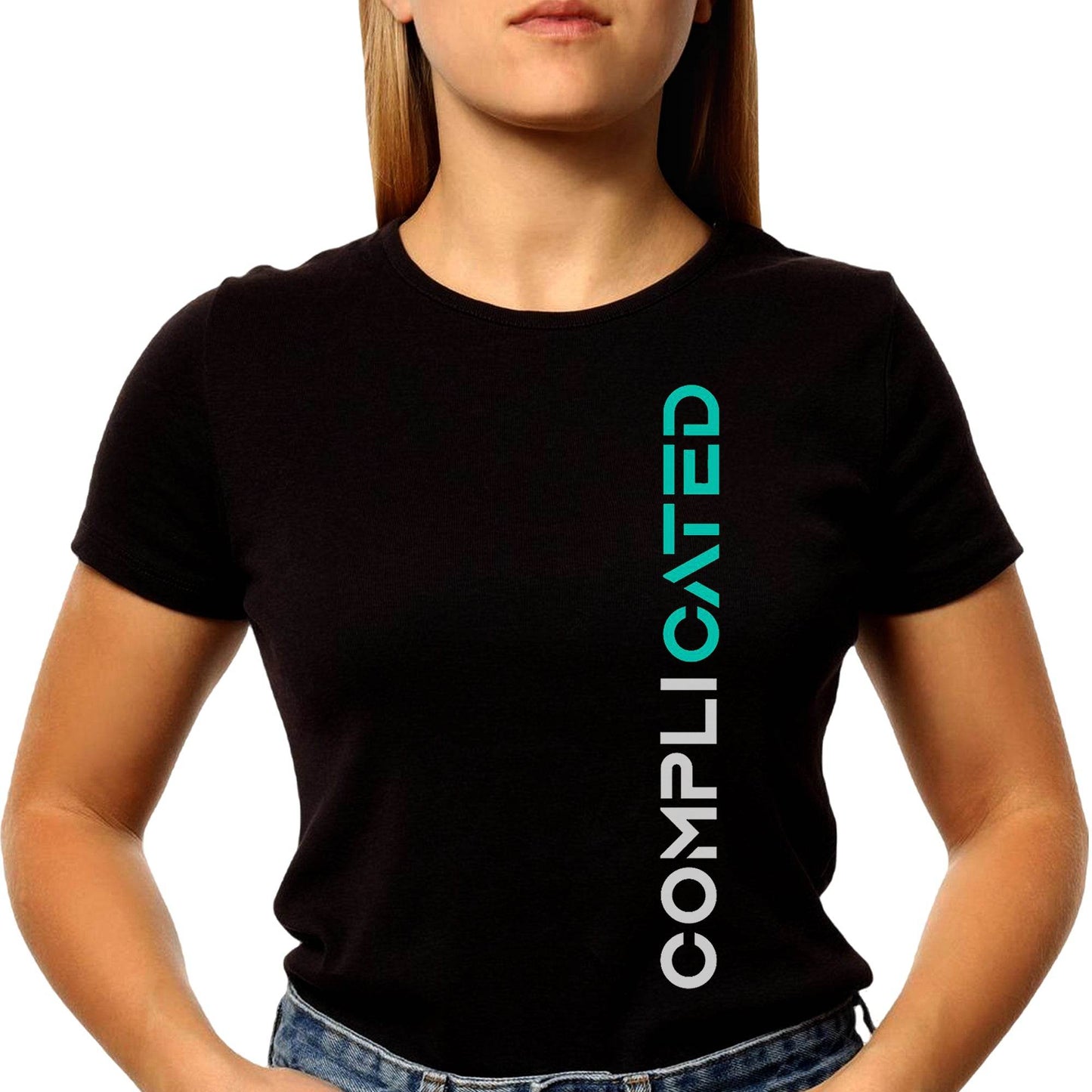 COMPLICATED - Unisex Round Neck Regular Fit 100% Combed Cotton Half Sleeve T-Shirt - Mojilo Mart