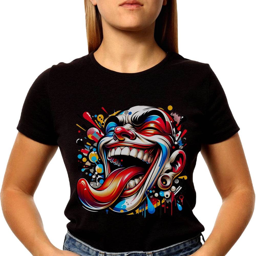 Clown Face Drawing - Unisex Round Neck Regular Fit 100% Combed Cotton Half Sleeve T-Shirt - Mojilo Mart