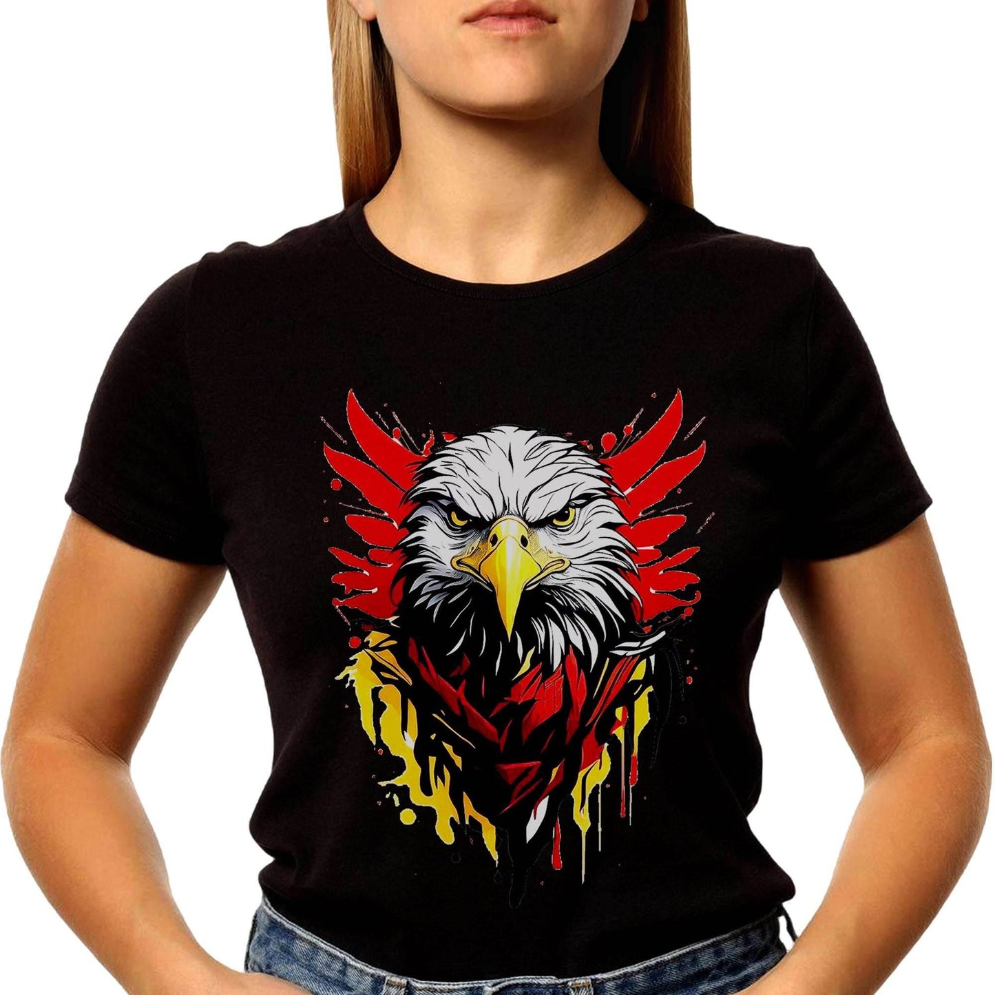 Colorfull Eagle Graphic Print - Unisex Round Neck Regular Fit 100% Combed Cotton Half Sleeve T-Shirt - Mojilo Mart