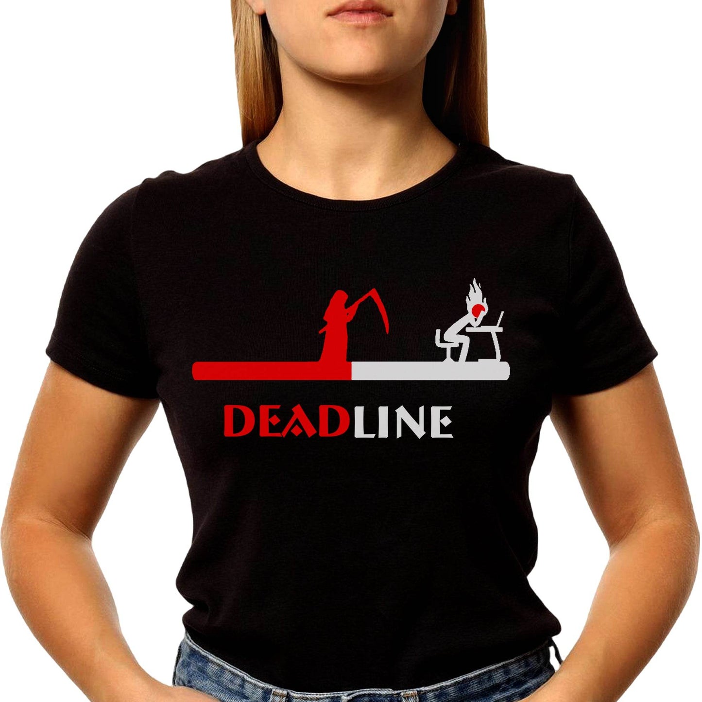 DEAD LINE - Unisex Round Neck Regular Fit 100% Combed Cotton Half Sleeve T-Shirt - Mojilo Mart