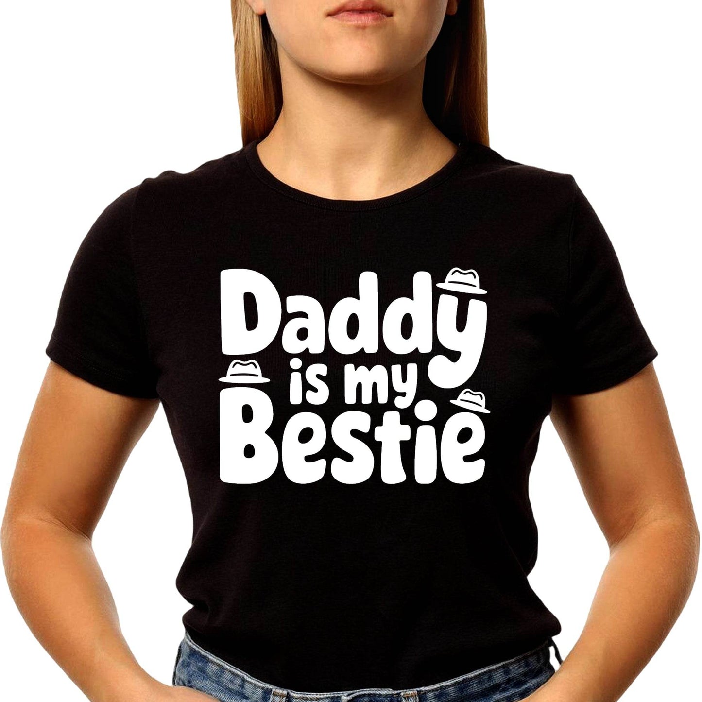 Daddy Is My Bestie - Unisex Round Neck Regular Fit 100% Combed Cotton Half Sleeve T-Shirt - Mojilo Mart