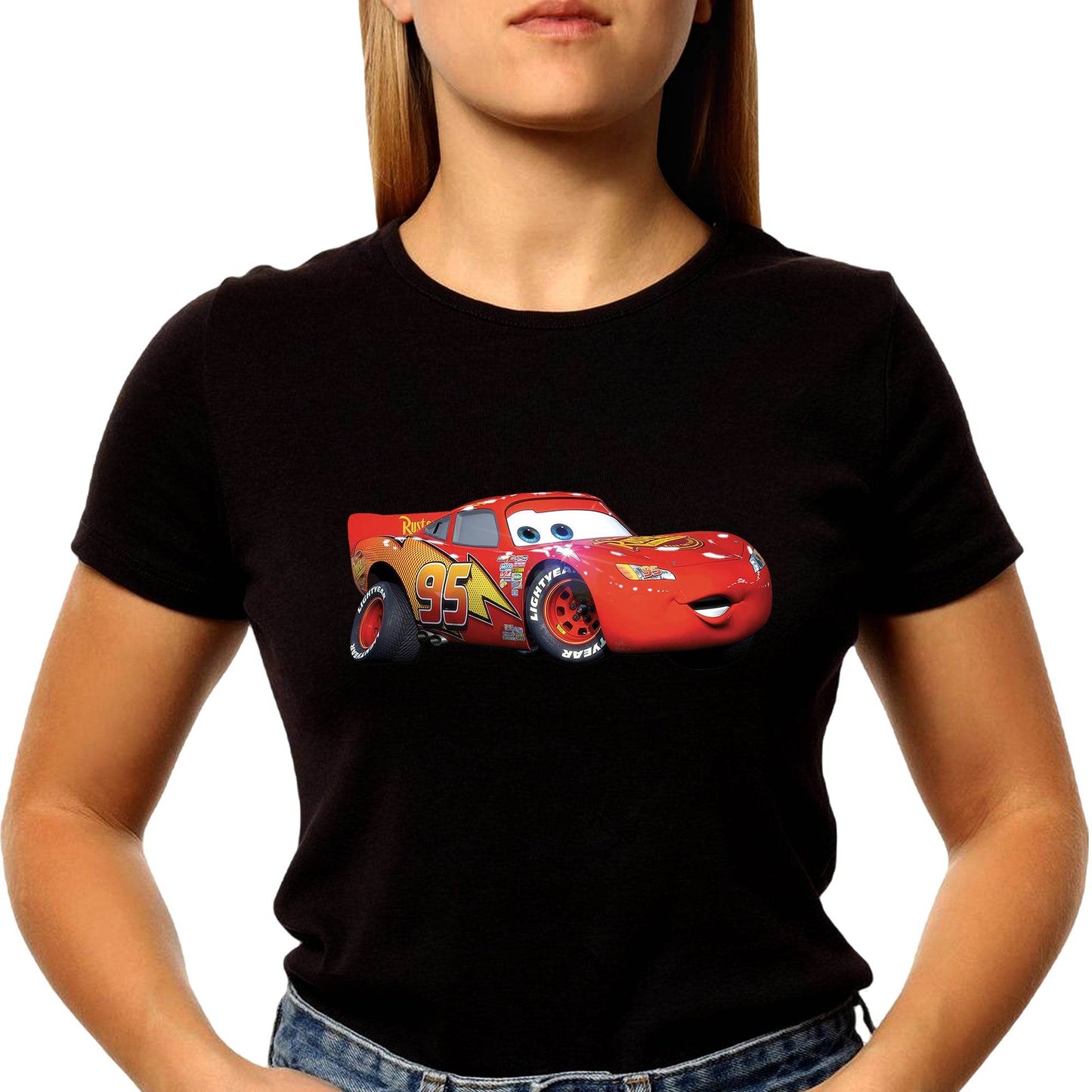 Disney Pixar Cars Lightning - Unisex Round Neck Regular Fit 100% Combed Cotton Half Sleeve T-Shirt - Mojilo Mart