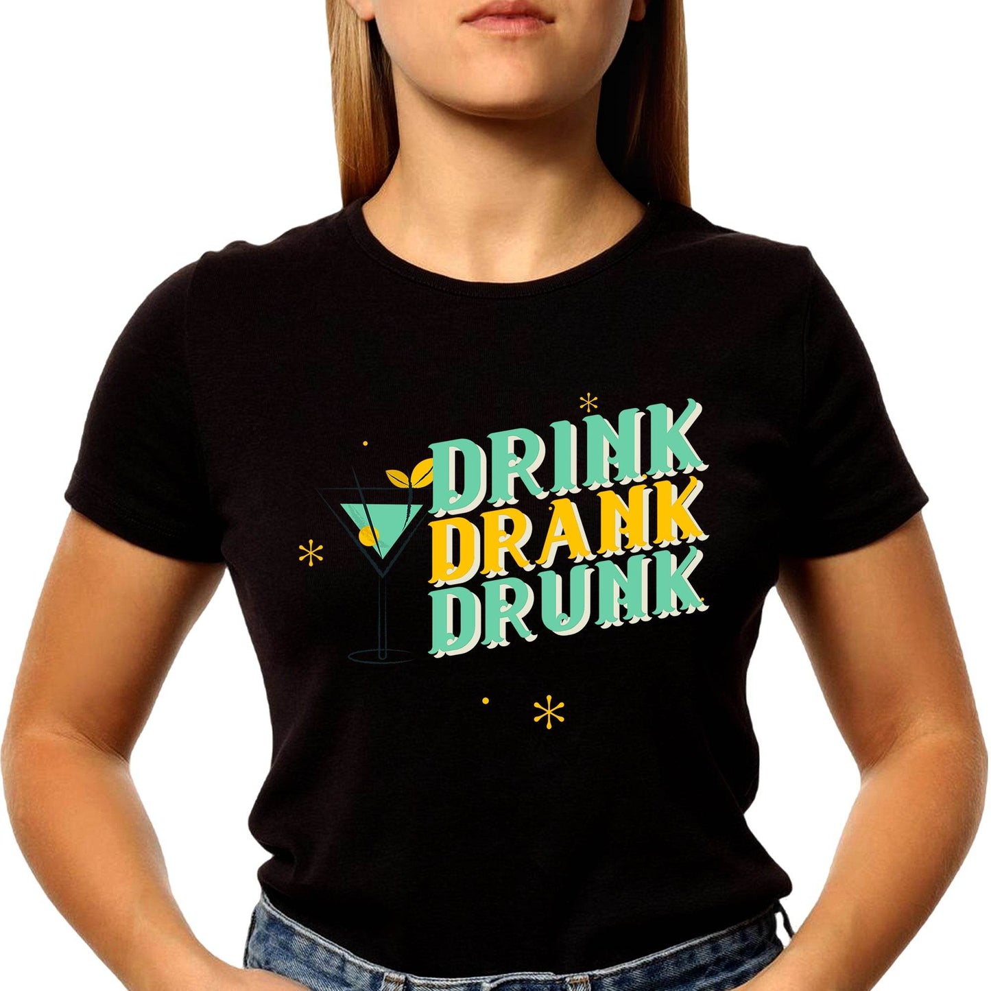 Drink, Drank, Drunk - Unisex Round Neck Regular Fit 100% Combed Cotton Half Sleeve T-Shirt - Mojilo Mart