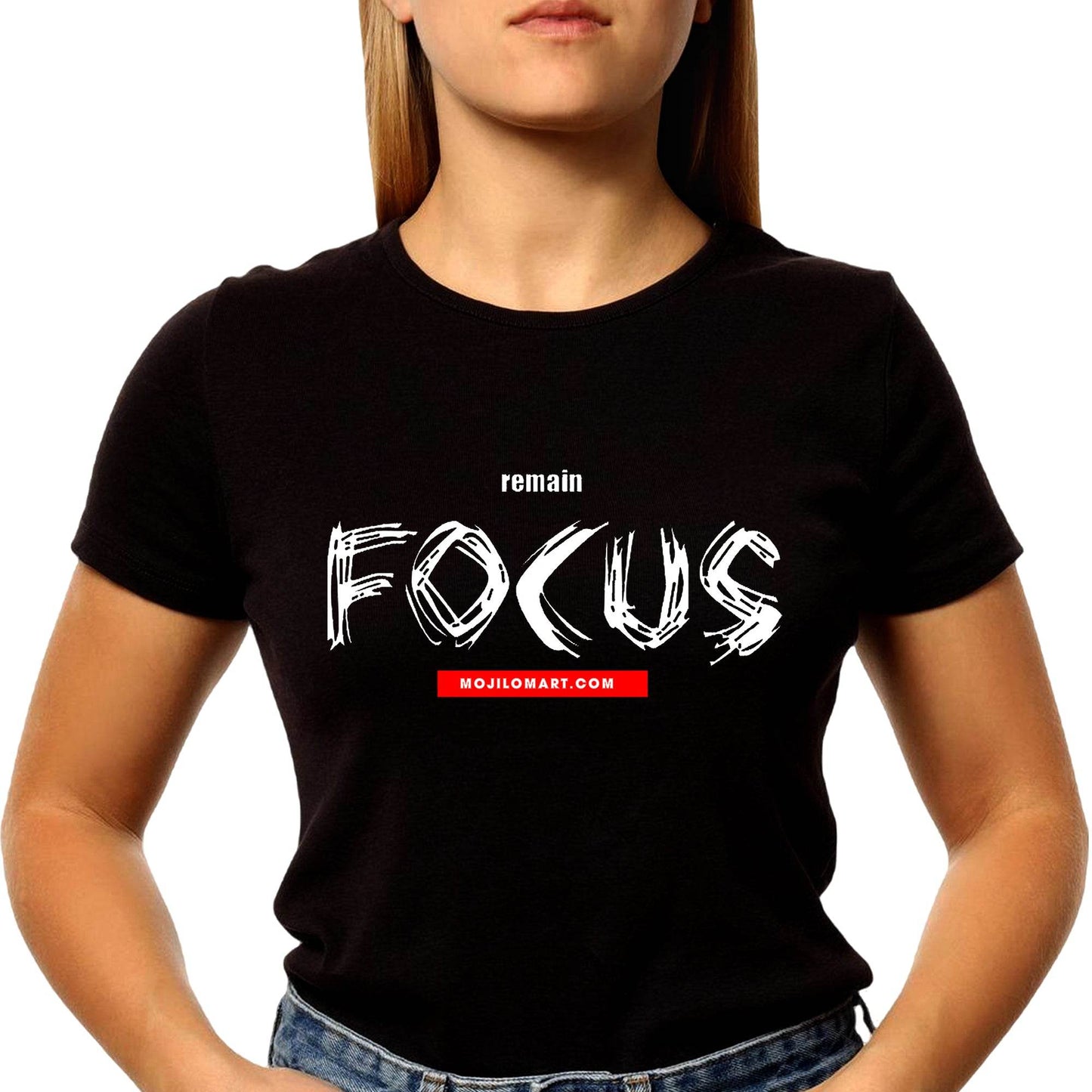 Focus - Unisex Round Neck Regular Fit 100% Combed Cotton Half Sleeve T-Shirt - Mojilo Mart