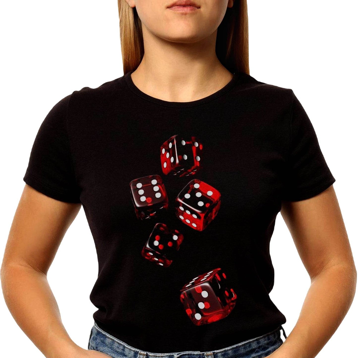 Game Five Dice Pattern - Unisex Round Neck Regular Fit 100% Combed Cotton Half Sleeve T-Shirt - Mojilo Mart
