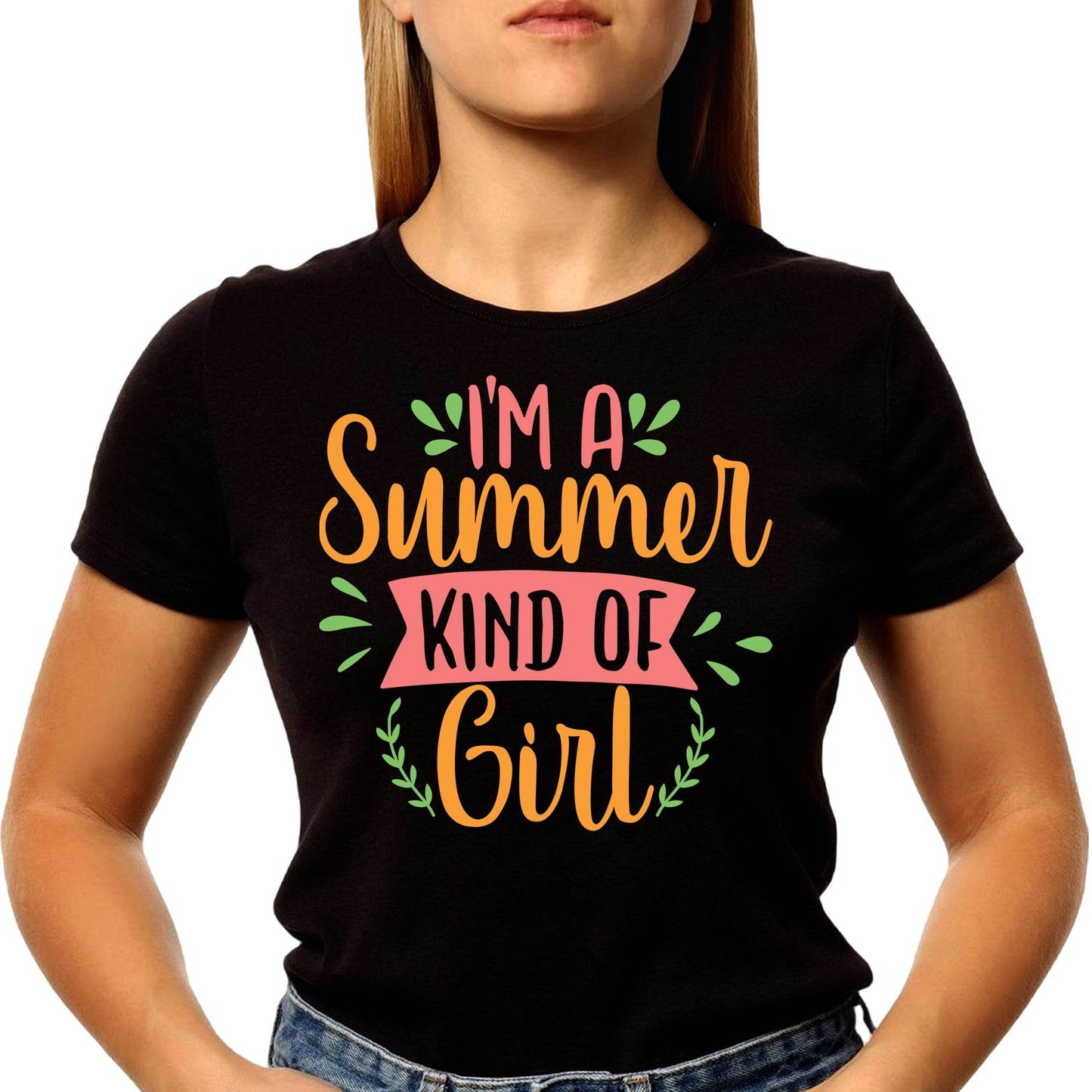 I'm A Summer Kind Of Girl Beach Vibes - Unisex Round Neck Regular Fit 100% Combed Cotton Half Sleeve T-Shirt - Mojilo Mart
