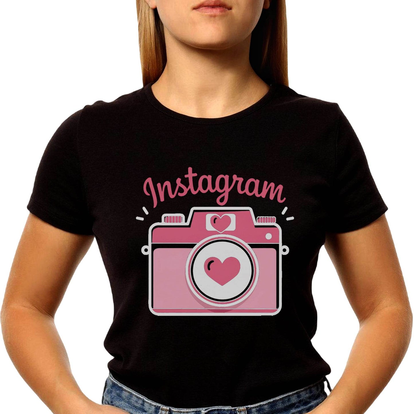 Instagram camera - Unisex Round Neck Regular Fit 100% Combed Cotton Half Sleeve T-Shirt - Mojilo Mart