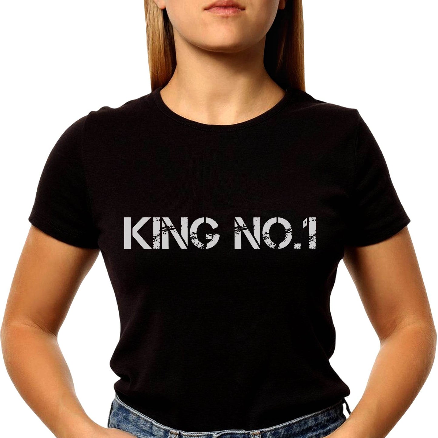 KING NO.1 - Unisex Round Neck Regular Fit 100% Combed Cotton Half Sleeve T-Shirt - Mojilo Mart