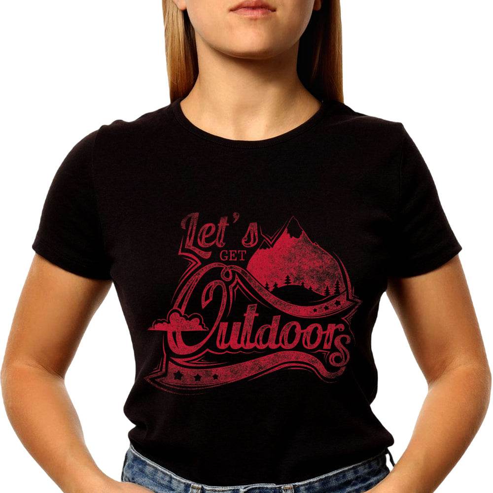 LET'S GET OUT DOORS - Unisex Round Neck Regular Fit 100% Combed Cotton Half Sleeve T-Shirt - Mojilo Mart