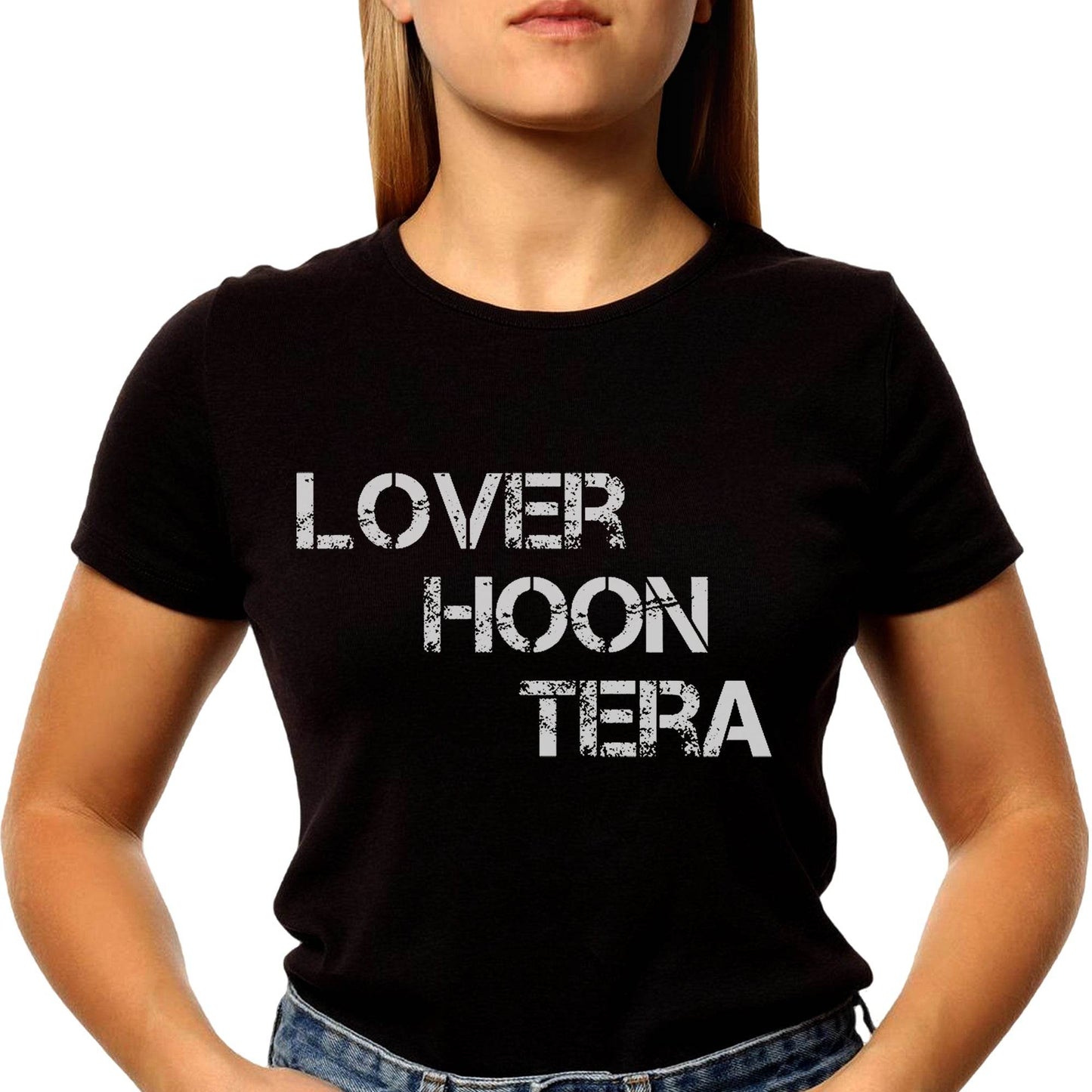 LOVER HOON TERA - Unisex Round Neck Regular Fit 100% Combed Cotton Half Sleeve T-Shirt - Mojilo Mart