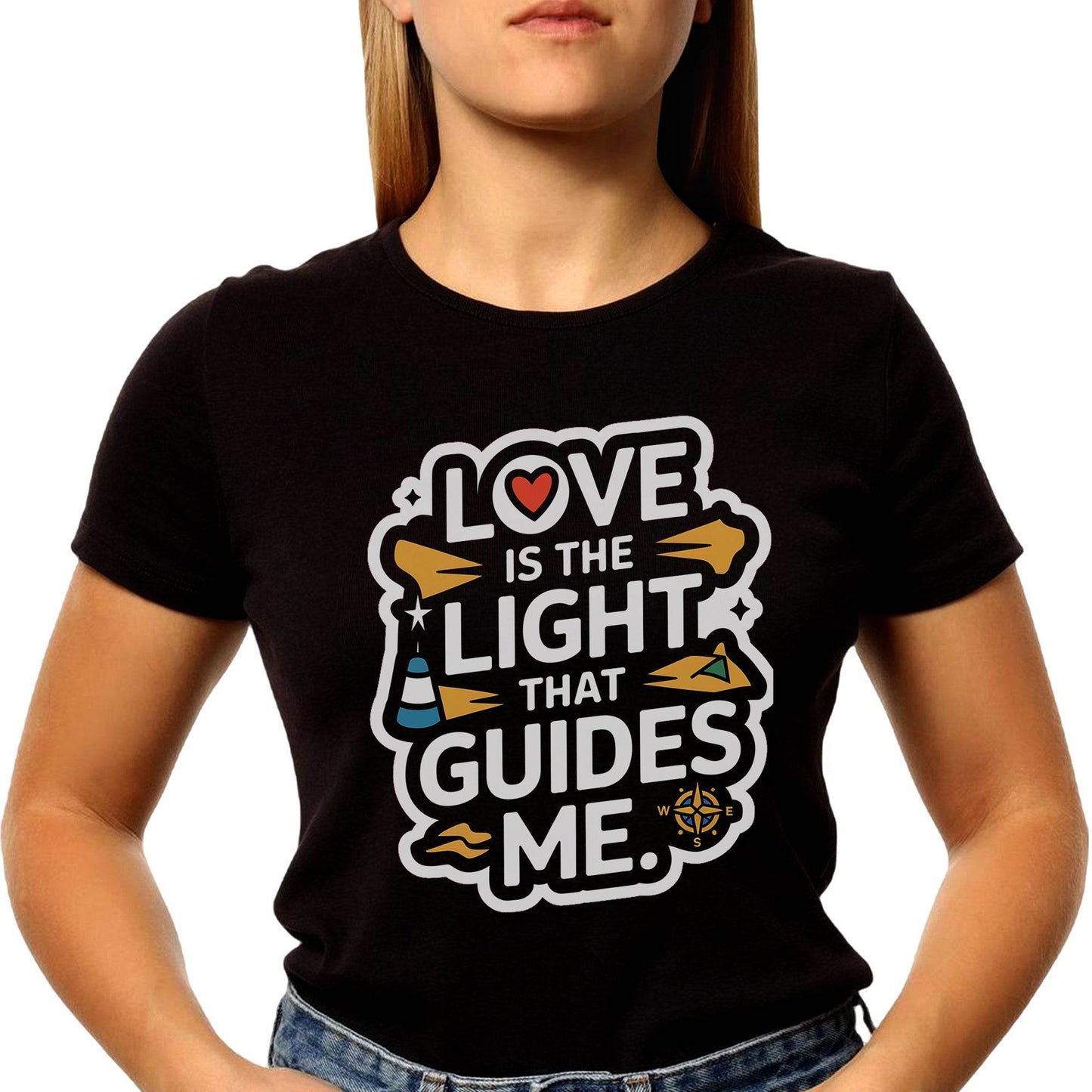 Love Is The Light That Guides Me - Unisex Round Neck Regular Fit 100% Combed Cotton Half Sleeve T-Shirt - Mojilo Mart