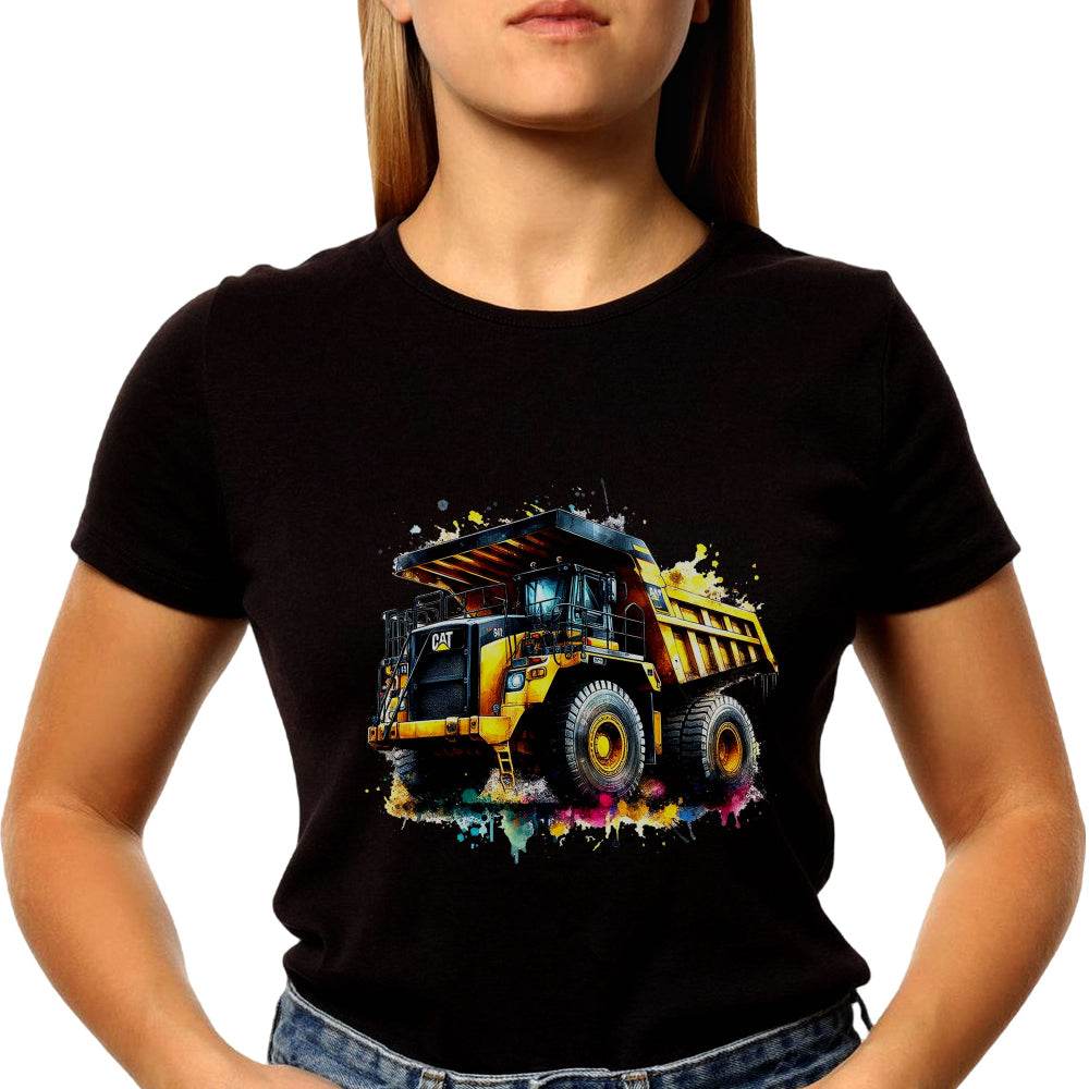 Mining Truck illustration in colorful - Unisex Round Neck Regular Fit 100% Combed Cotton Half Sleeve T-Shirt - Mojilo Mart
