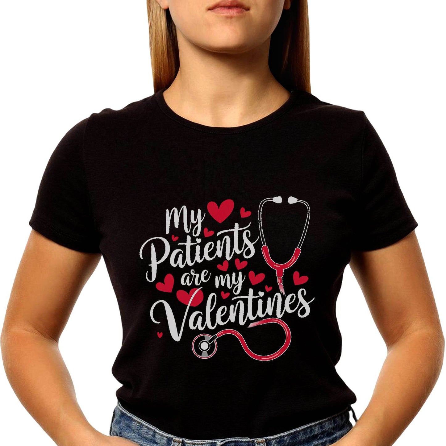 My Patients are MY Valentines - Unisex Round Neck Regular Fit 100% Combed Cotton Half Sleeve T-Shirt - Mojilo Mart
