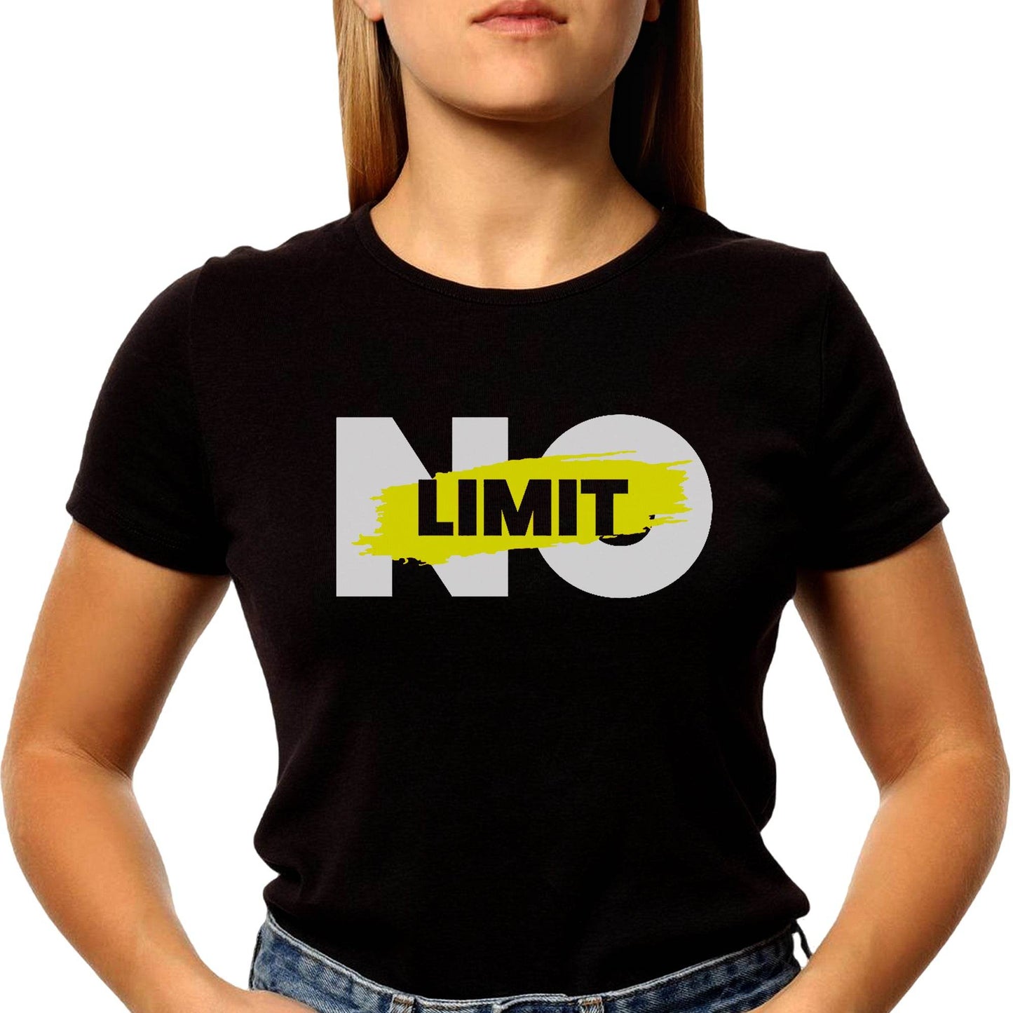 NO LIMIT - Unisex Round Neck Regular Fit 100% Combed Cotton Half Sleeve T-Shirt - Mojilo Mart