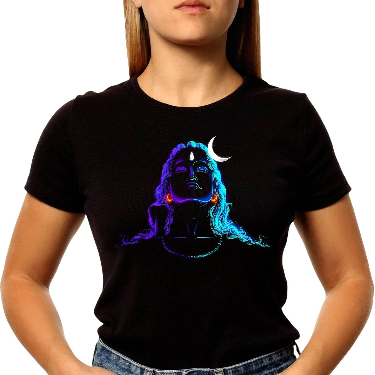 Neon Adi Shiv - Unisex Round Neck Regular Fit 100% Combed Cotton Half Sleeve T-Shirt - Mojilo Mart