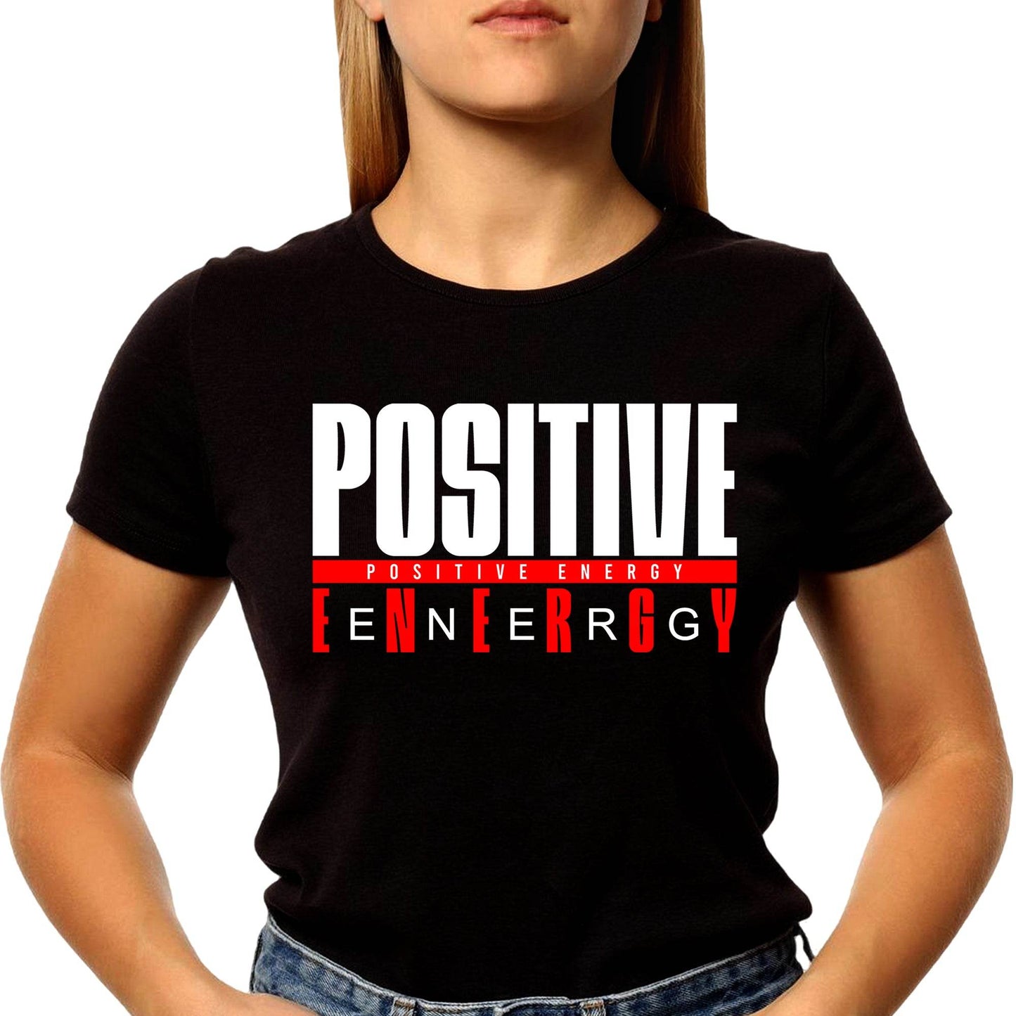 Positive Energy - Unisex Round Neck Regular Fit 100% Combed Cotton Half Sleeve T-Shirt - Mojilo Mart
