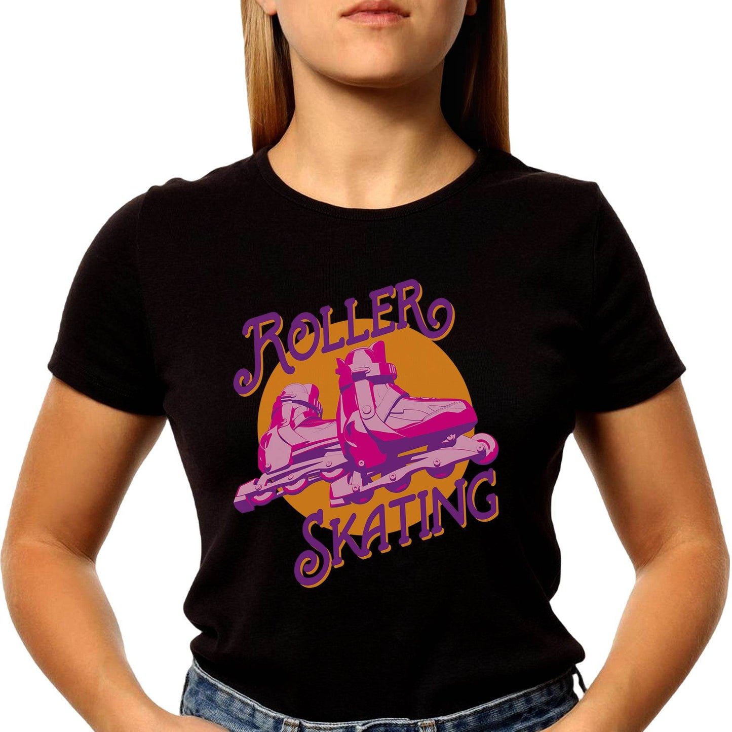ROLLER SKATING - Unisex Round Neck Regular Fit 100% Combed Cotton Half Sleeve T-Shirt - Mojilo Mart