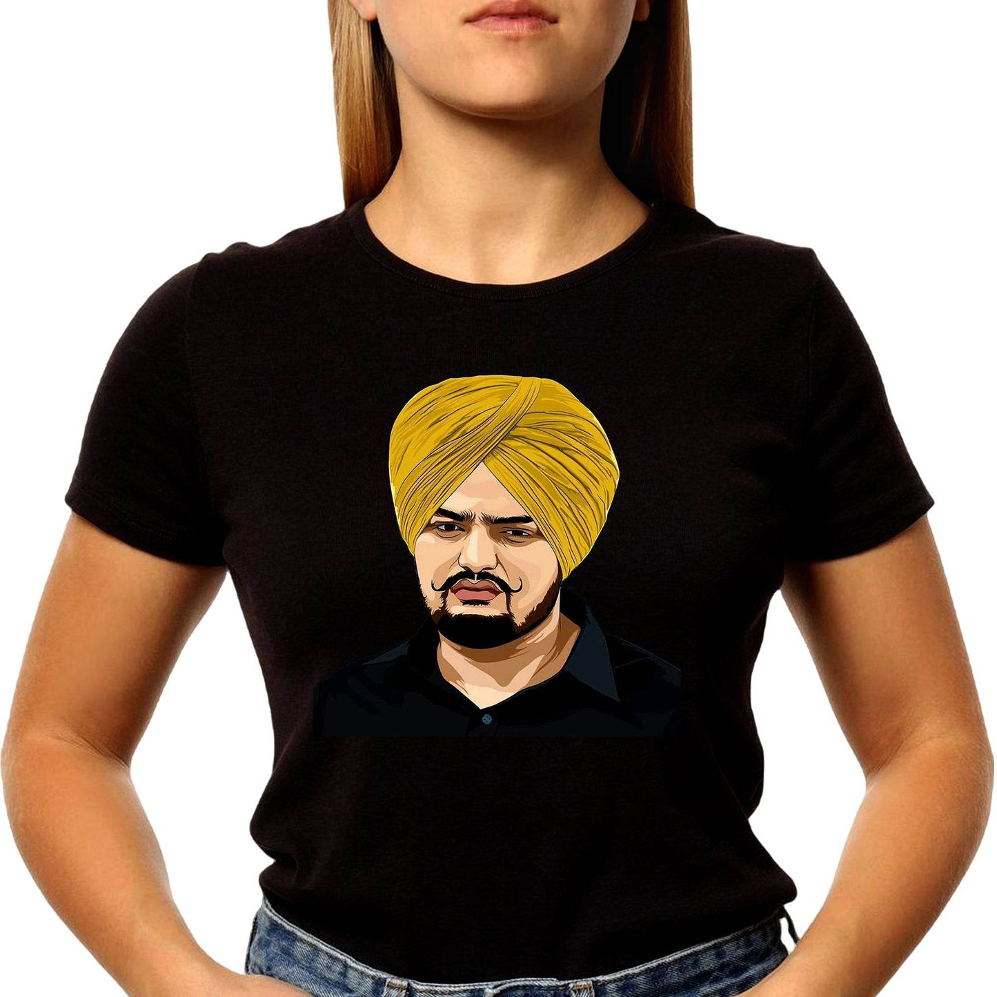 Sidhu Moose Wala - Unisex Round Neck Regular Fit 100% Combed Cotton Half Sleeve T-Shirt - Mojilo Mart