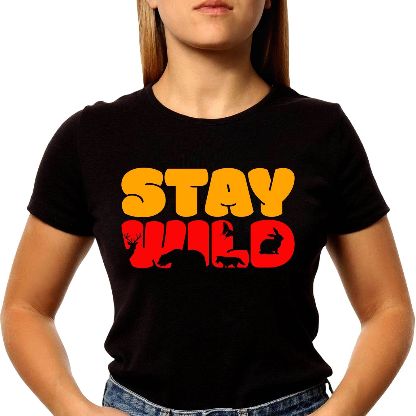 Stay Wild - Unisex Round Neck Regular Fit 100% Combed Cotton Half Sleeve T-Shirt - Mojilo Mart
