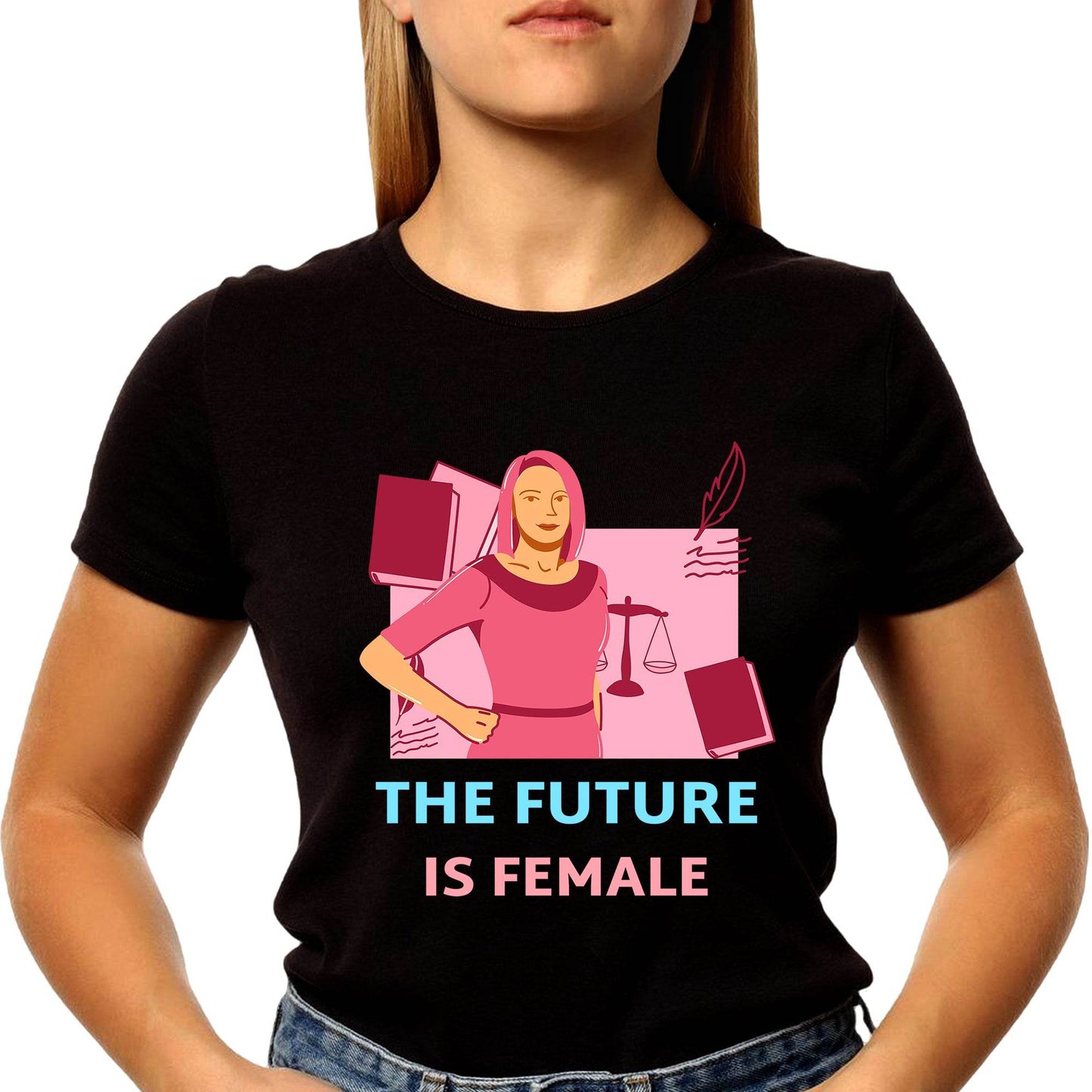 The Future is Female - Unisex Round Neck Regular Fit 100% Combed Cotton Half Sleeve T-Shirt - Mojilo Mart