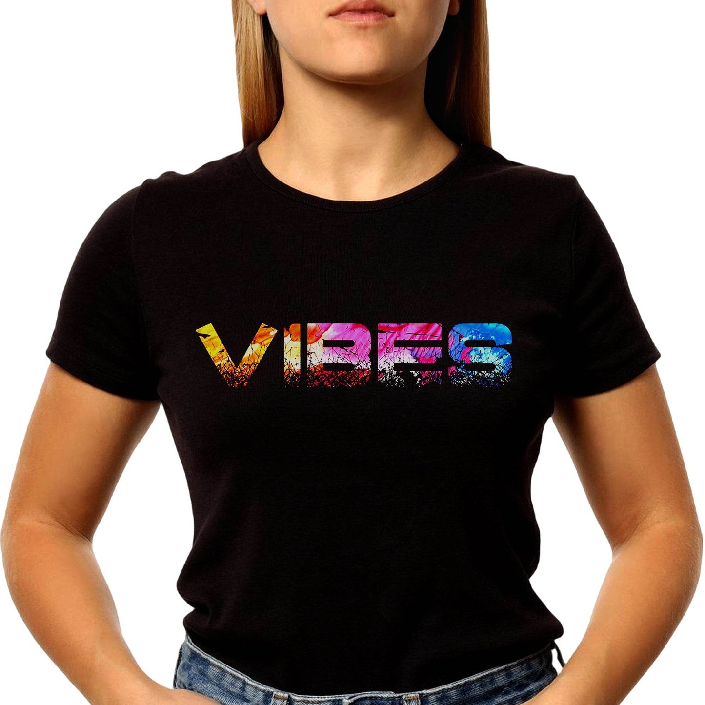 VIBES - Unisex Round Neck Regular Fit 100% Combed Cotton Half Sleeve T-Shirt - Mojilo Mart