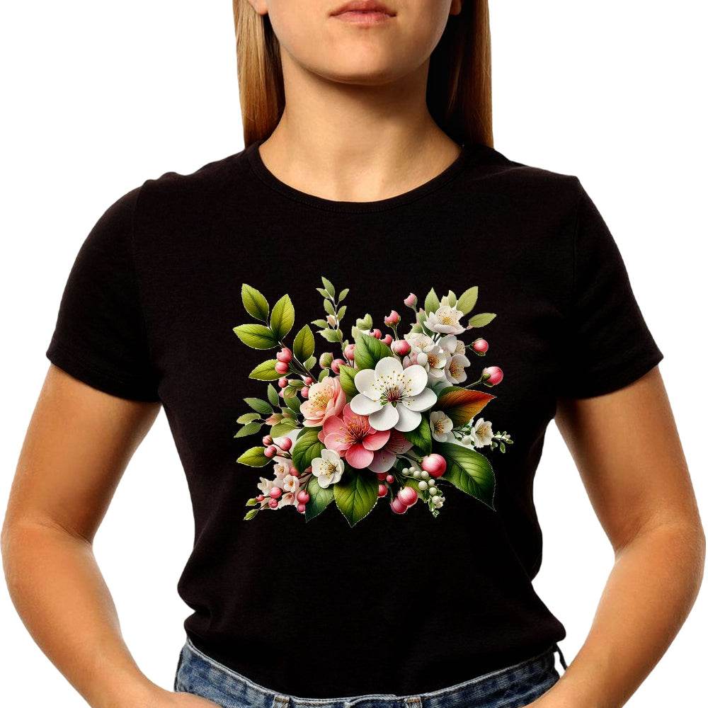 Vintage Roses Floral Bouquet - Unisex Round Neck Regular Fit 100% Combed Cotton Half Sleeve T-Shirt - Mojilo Mart