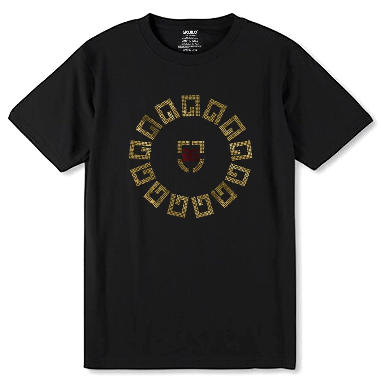 DG GOLD RED - Unisex Round Neck Regular Fit 100% Combed Cotton Half Sleeve T-Shirt - Mojilo Mart