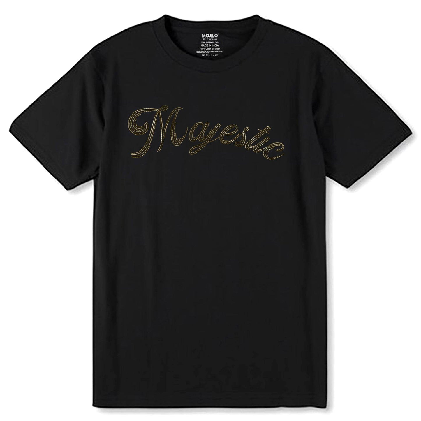 GOLD SPANGLE Majestic - Unisex Round Neck Regular Fit 100% Combed Cotton Half Sleeve T-Shirt - Mojilo Mart
