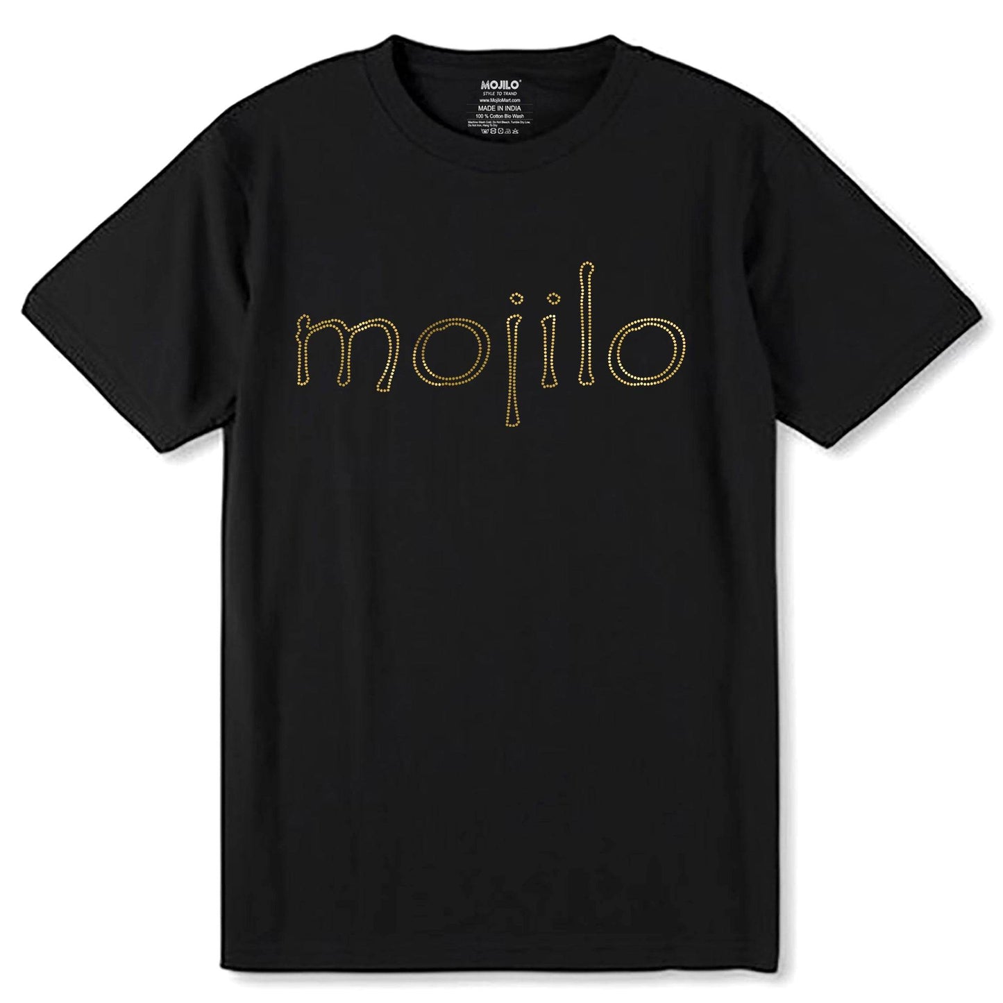 MOJILO SPANGLE SPECIAL GOLD WRITING - Unisex Round Neck Regular Fit 100% Combed Cotton Half Sleeve T-Shirt - Mojilo Mart