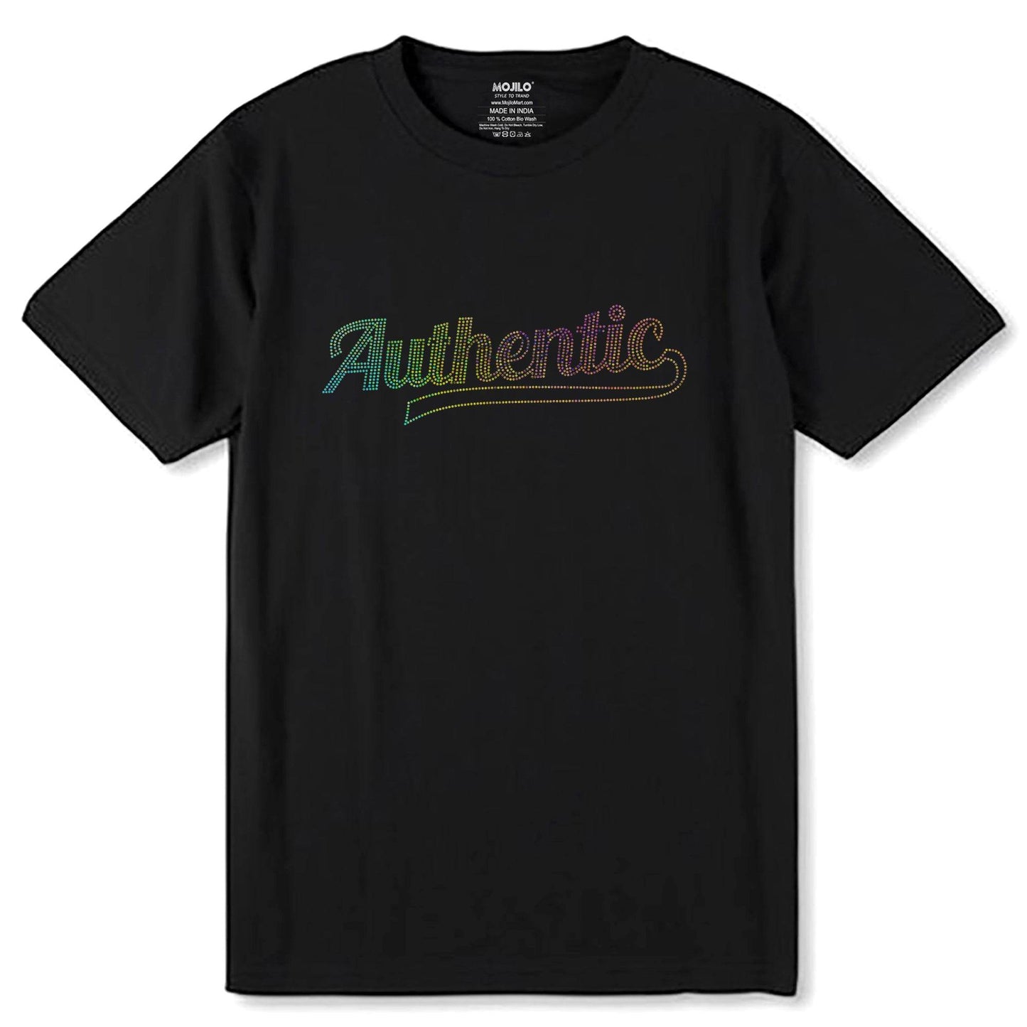 RAINBOW SPANGLE Authentic - Unisex Round Neck Regular Fit 100% Combed Cotton Half Sleeve T-Shirt - Mojilo Mart