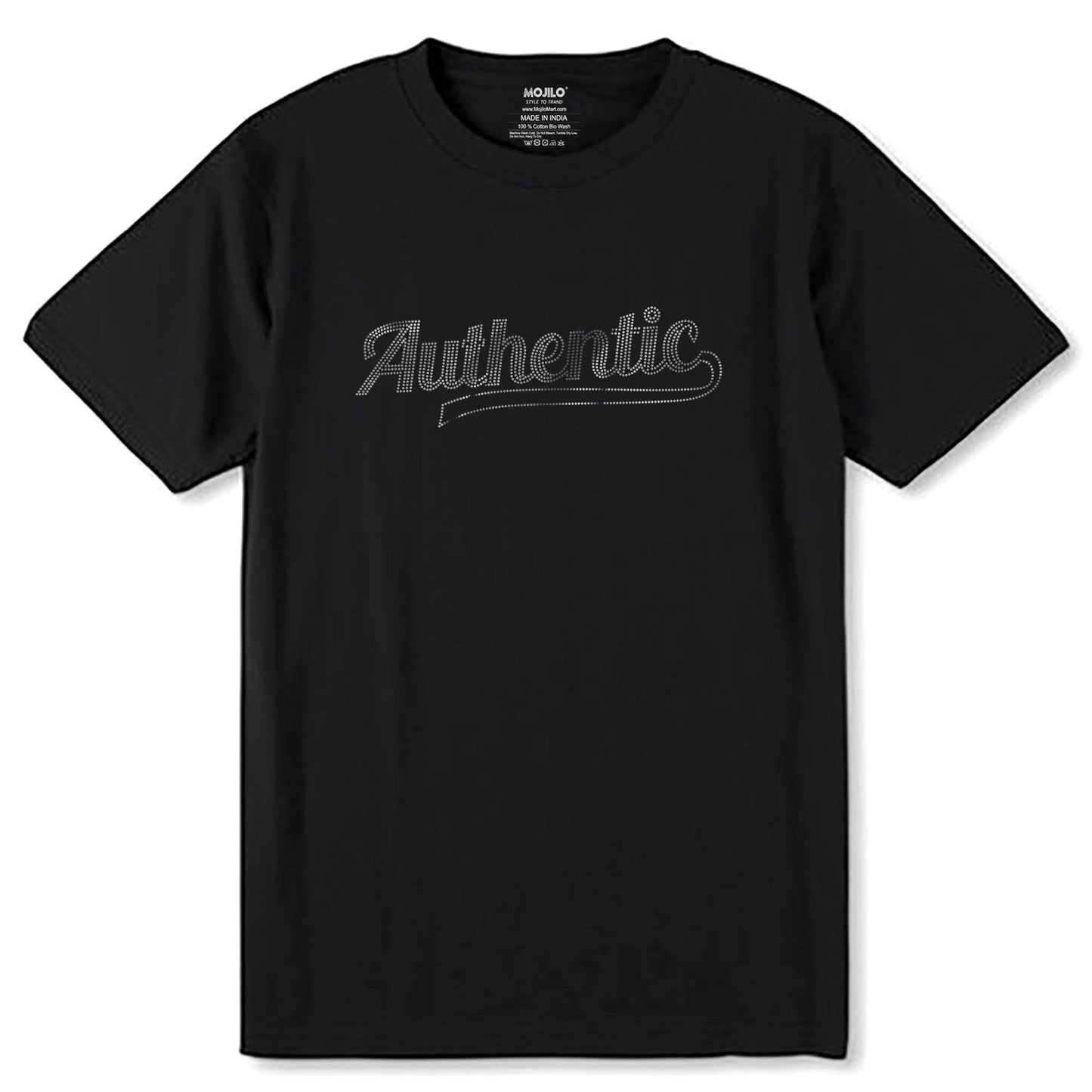 SILVER SPANGLE Authentic - Unisex Round Neck Regular Fit 100% Combed Cotton Half Sleeve T-Shirt - Mojilo Mart