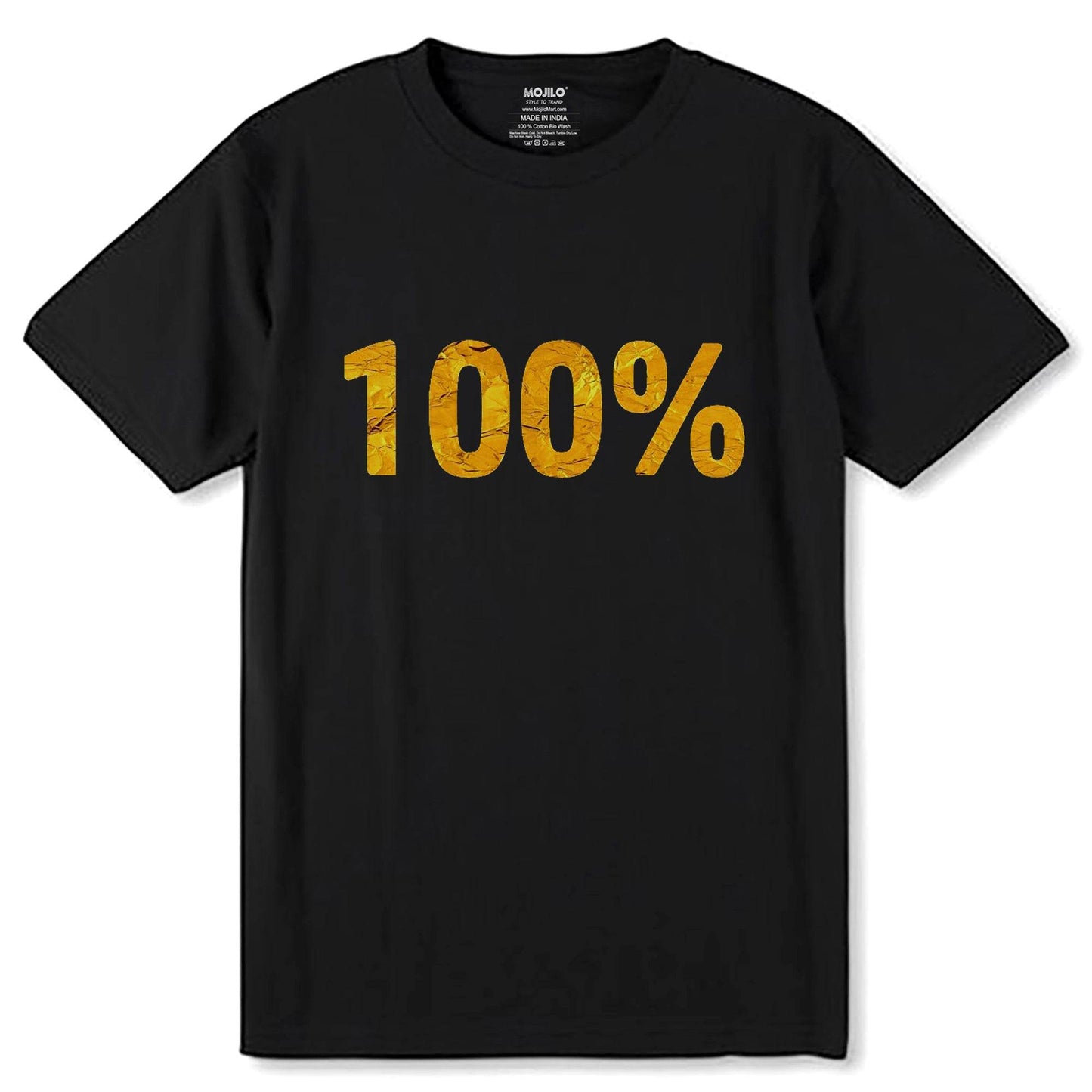 100% - Unisex Round Neck Regular Fit 100% Combed Cotton Half Sleeve T-Shirt - Mojilo Mart