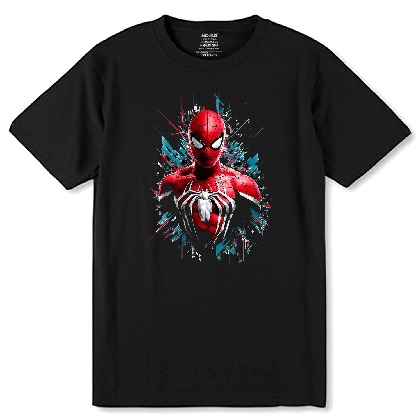 3d Spiderman Superheroes - Unisex Round Neck Regular Fit 100% Combed Cotton Half Sleeve T-Shirt - Mojilo Mart
