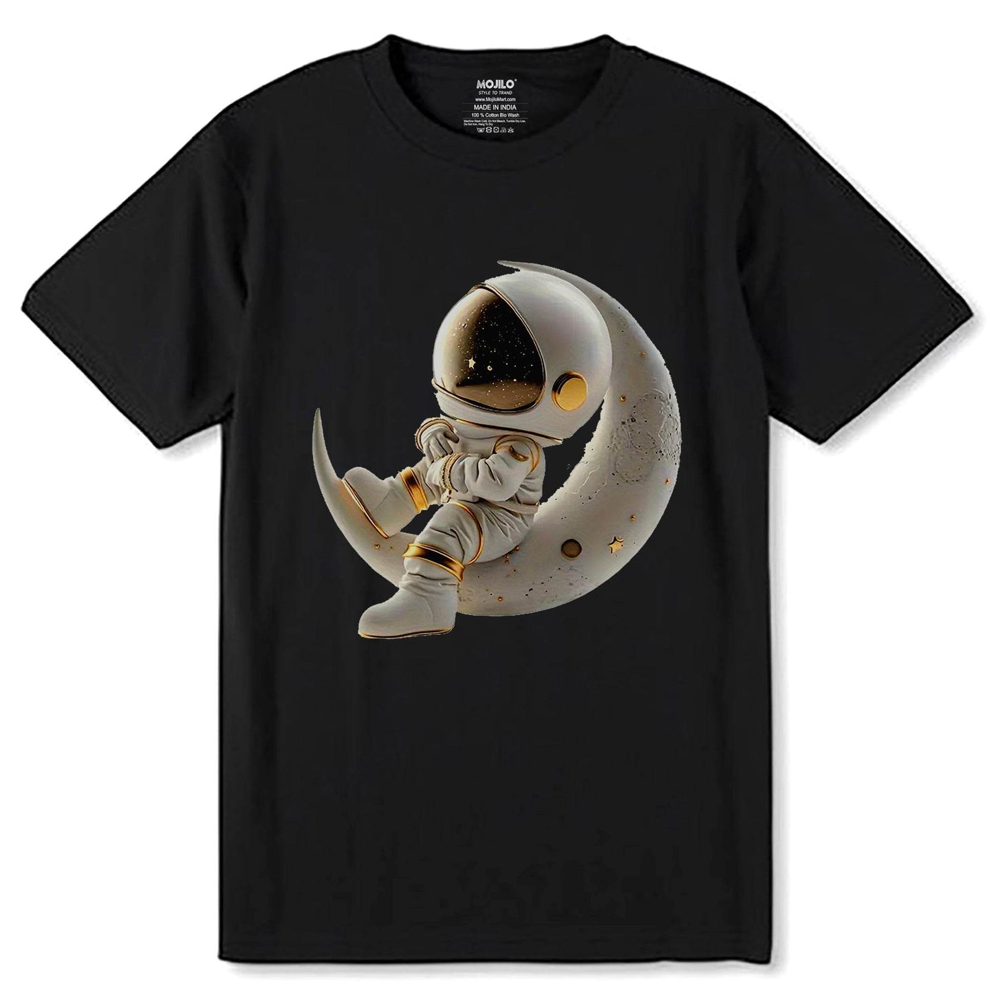Astronaut Statue - Unisex Round Neck Regular Fit 100% Combed Cotton Half Sleeve T-Shirt - Mojilo Mart