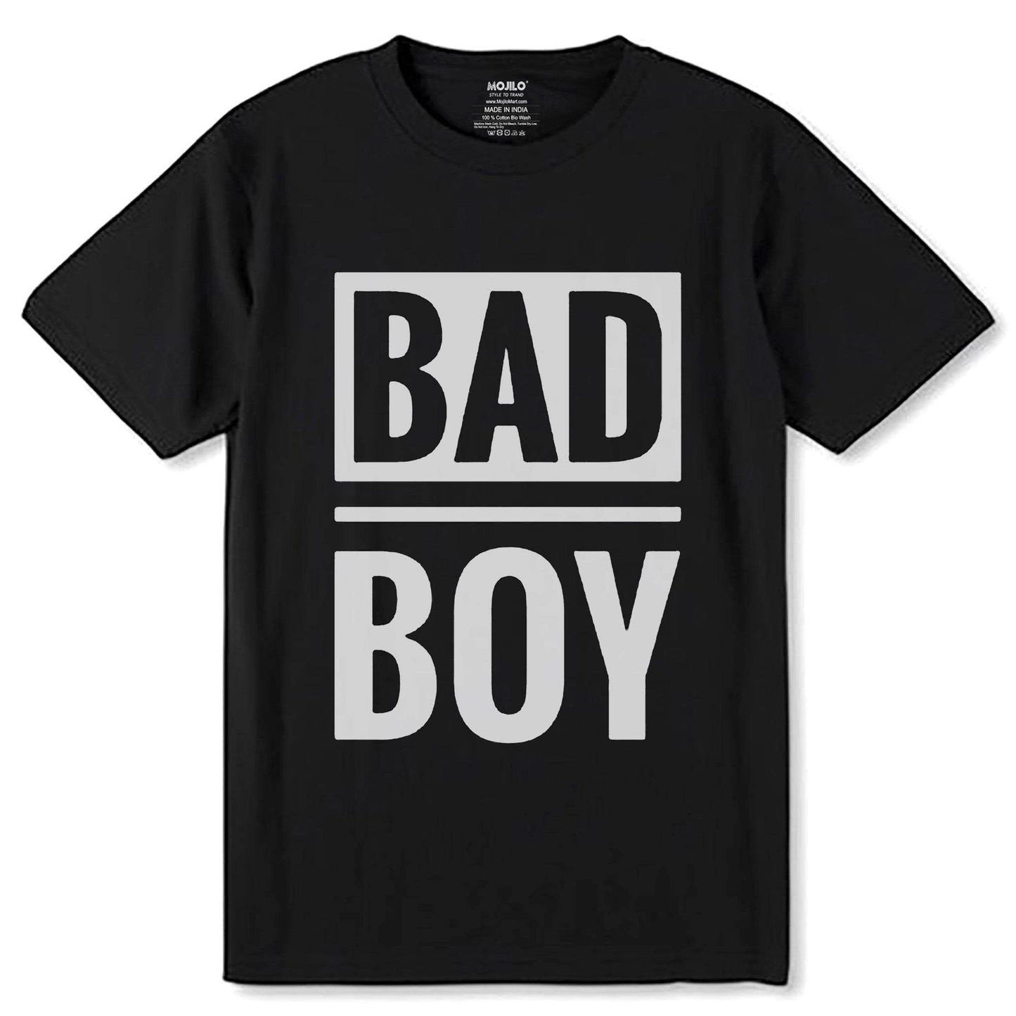 BAD BOY - Unisex Round Neck Regular Fit 100% Combed Cotton Half Sleeve T-Shirt - Mojilo Mart