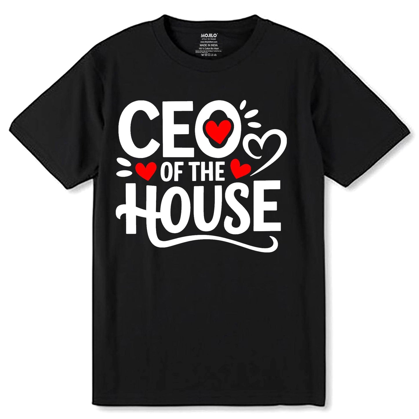 CEO Of The House - Women Round Neck Regular Fit 100% Combed Cotton Half Sleeve T-Shirt - Mojilo Mart