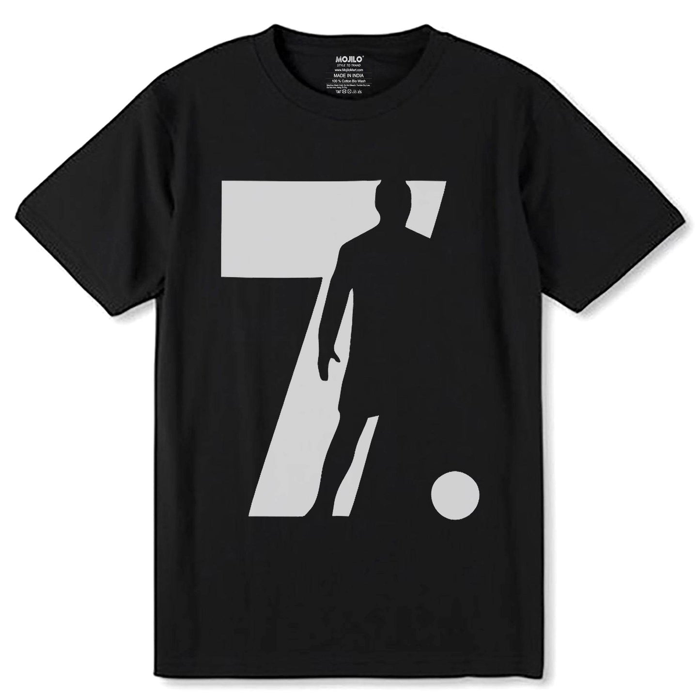 CR7 CRISITIANO RONALDO JUVENTUS - Unisex Round Neck Regular Fit 100% Combed Cotton Half Sleeve T-Shirt - Mojilo Mart