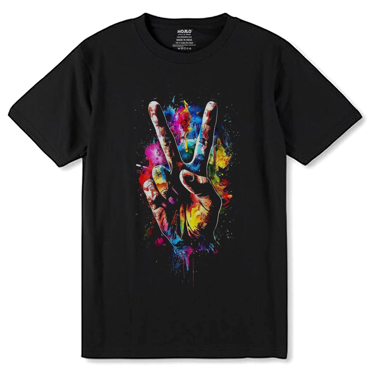 Celebrating image Victory # 2 - Unisex Round Neck Regular Fit 100% Combed Cotton Half Sleeve T-Shirt - Mojilo Mart