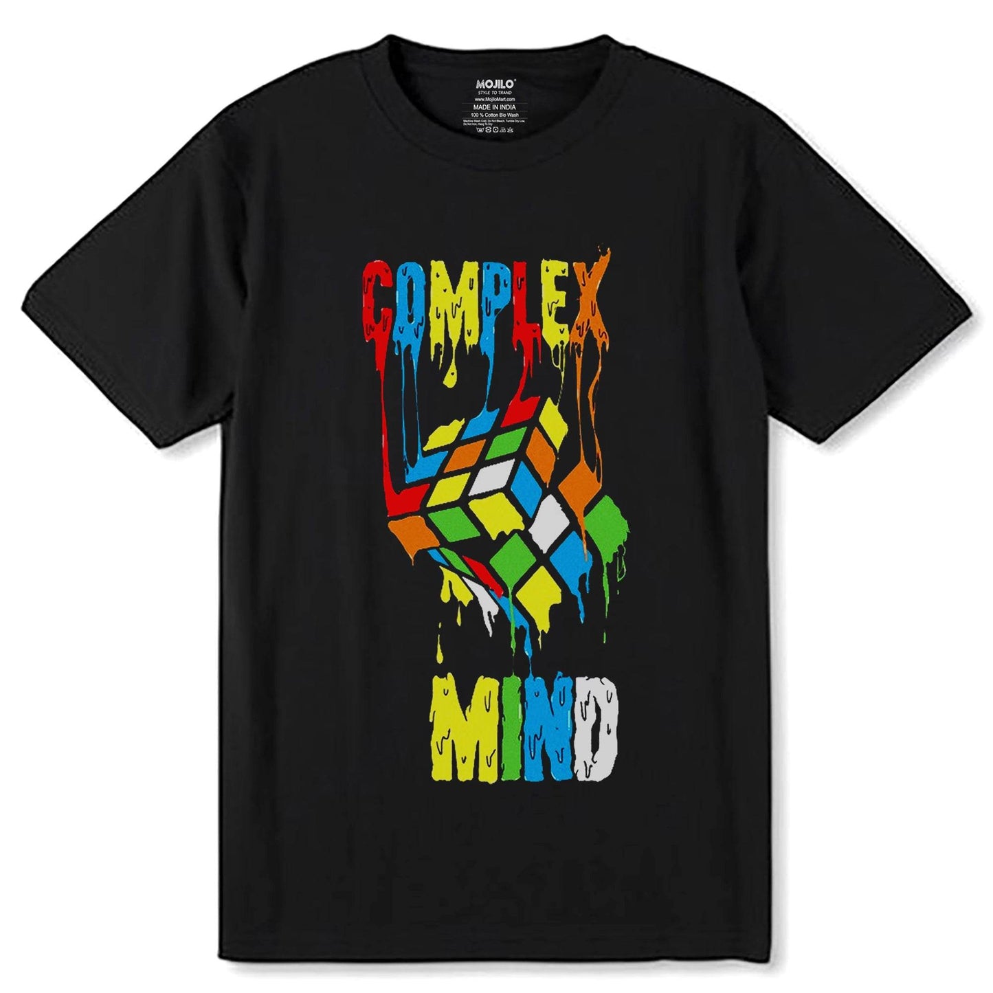 Complex Mind - Unisex Round Neck Regular Fit 100% Combed Cotton Half Sleeve T-Shirt - Mojilo Mart