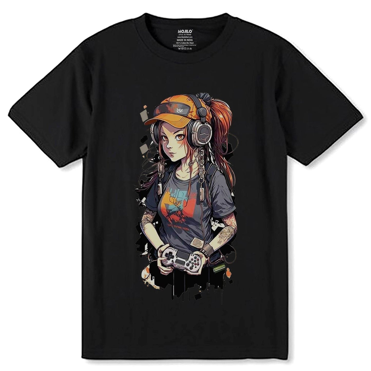 Cool Gamer Girl - Unisex Round Neck Regular Fit 100% Combed Cotton Half Sleeve T-Shirt - Mojilo Mart