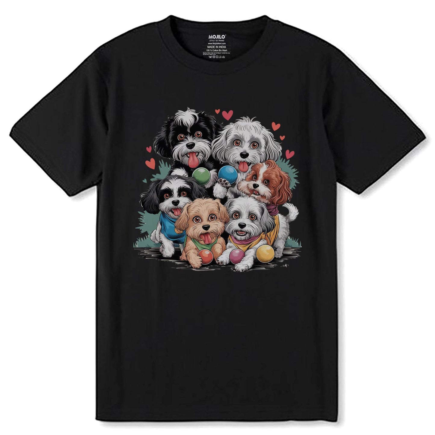 Cute Puppy Shirt Cute Dog - Unisex Round Neck Regular Fit 100% Combed Cotton Half Sleeve T-Shirt - Mojilo Mart