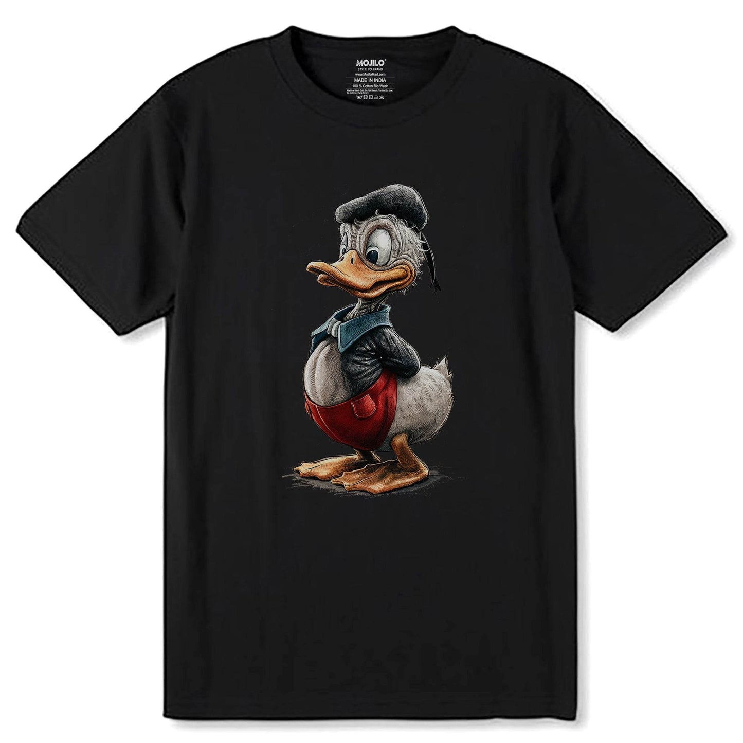 Disney Characters Donald Duck - Unisex Round Neck Regular Fit 100% Combed Cotton Half Sleeve T-Shirt - Mojilo Mart