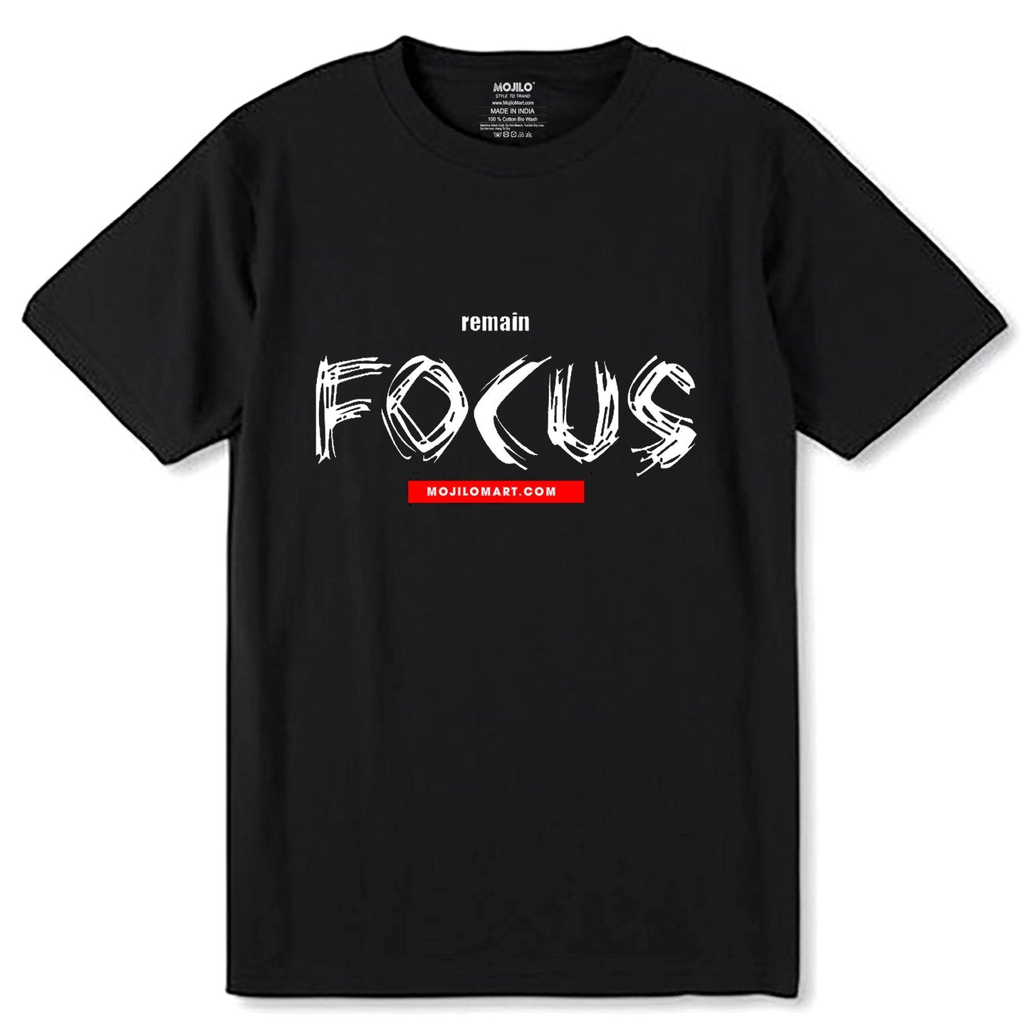 Focus - Unisex Round Neck Regular Fit 100% Combed Cotton Half Sleeve T-Shirt - Mojilo Mart