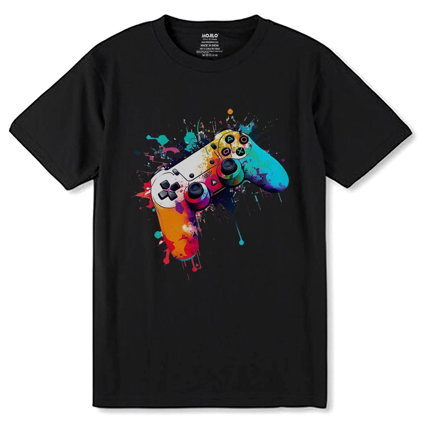 Gaming Controller Gamer - Unisex Round Neck Regular Fit 100% Combed Cotton Half Sleeve T-Shirt - Mojilo Mart