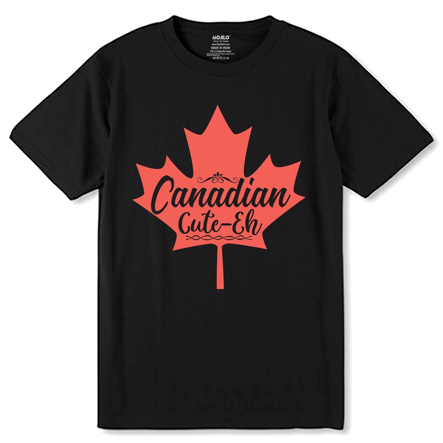 Graphic Canada Canadian Cute-Eh - Unisex Round Neck Regular Fit 100% Combed Cotton Half Sleeve T-Shirt - Mojilo Mart