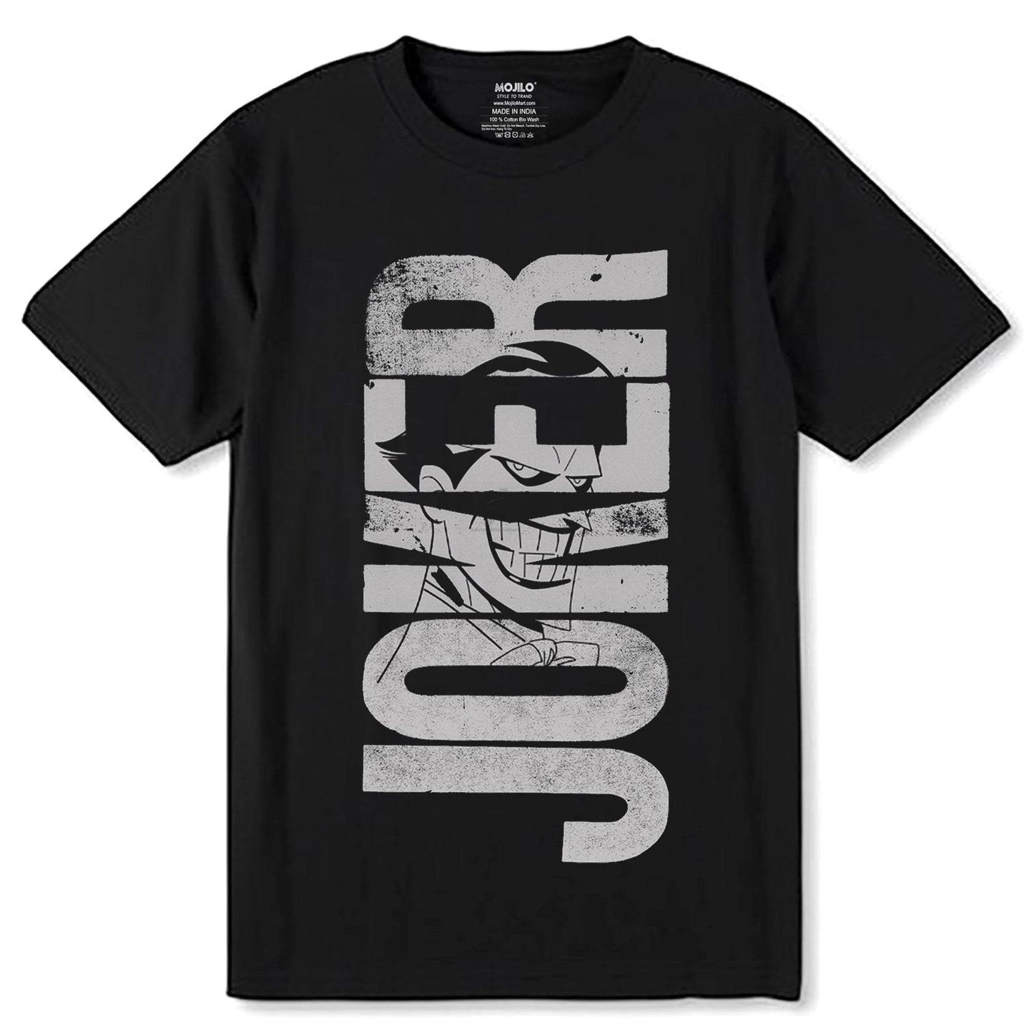 JOKER PRINT - Unisex Round Neck Regular Fit 100% Combed Cotton Half Sleeve T-Shirt - Mojilo Mart