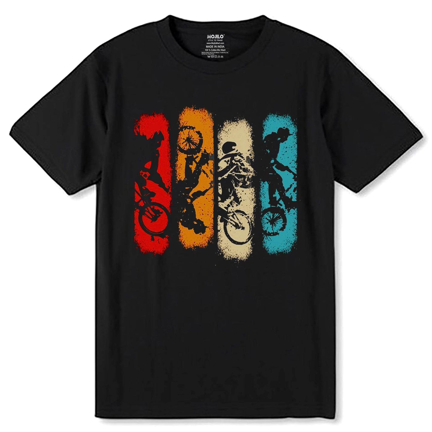 Life Is Like A Bicycle - Unisex Round Neck Regular Fit 100% Combed Cotton Half Sleeve T-Shirt - Mojilo Mart