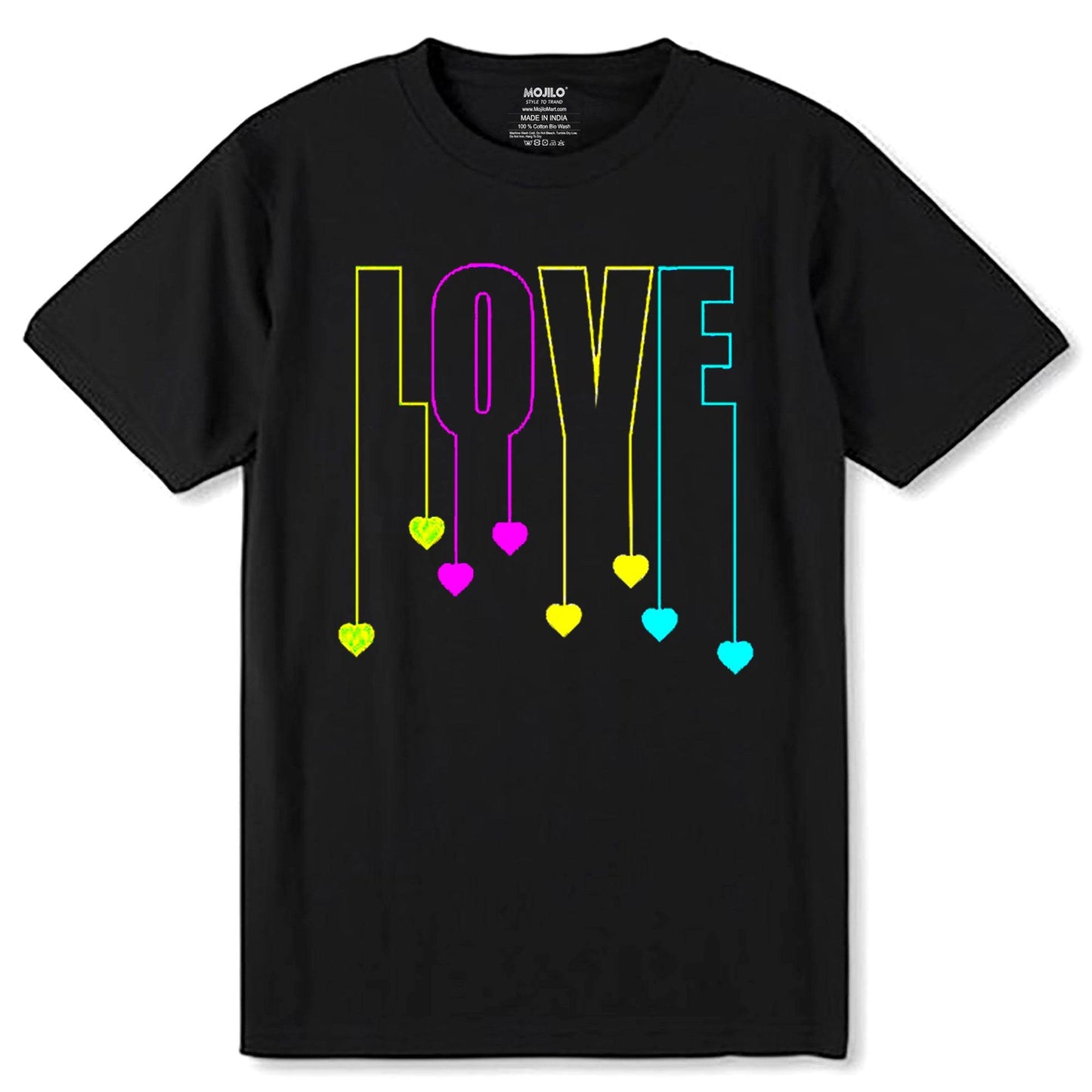 Love Designed - Unisex Round Neck Regular Fit 100% Combed Cotton Half Sleeve T-Shirt - Mojilo Mart